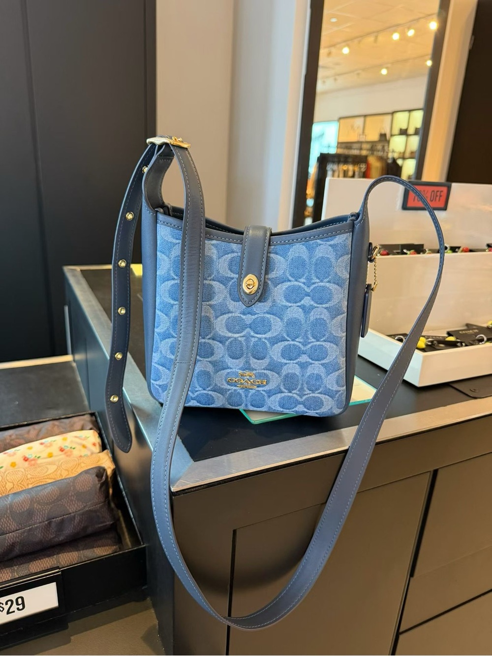 Coach Hadley Mini Crossbody Bag In Signature Denim CCZ44 denim/Gold/Indigo